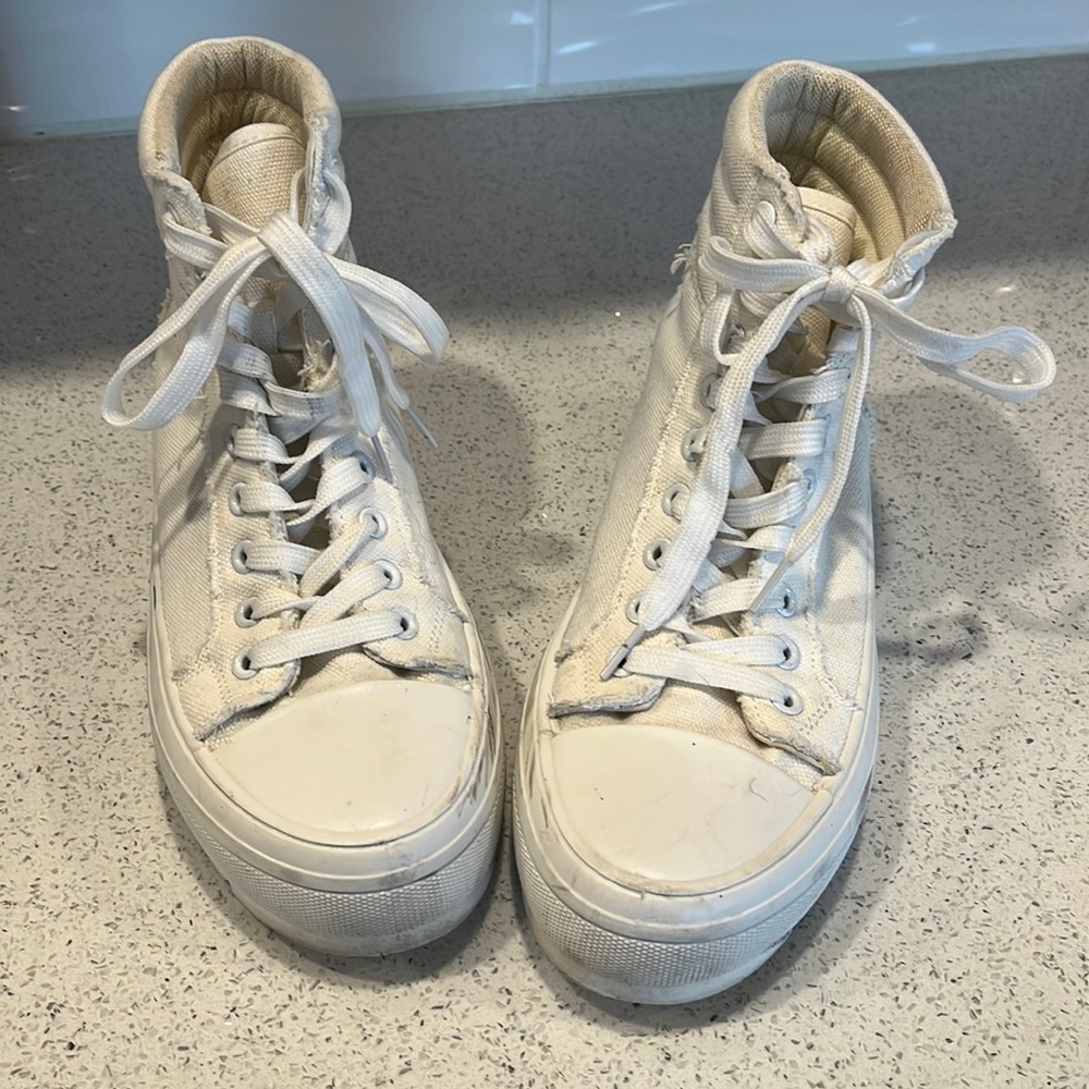 White SZ 9 SHEIN high top canvas platform sneakers